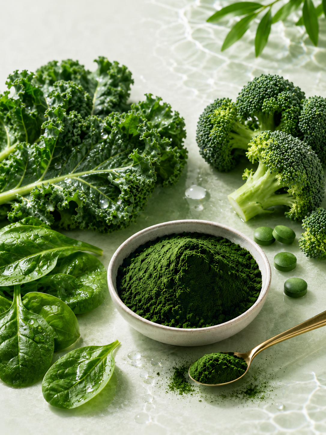 Chlorella nutrient density compared to leafy greens